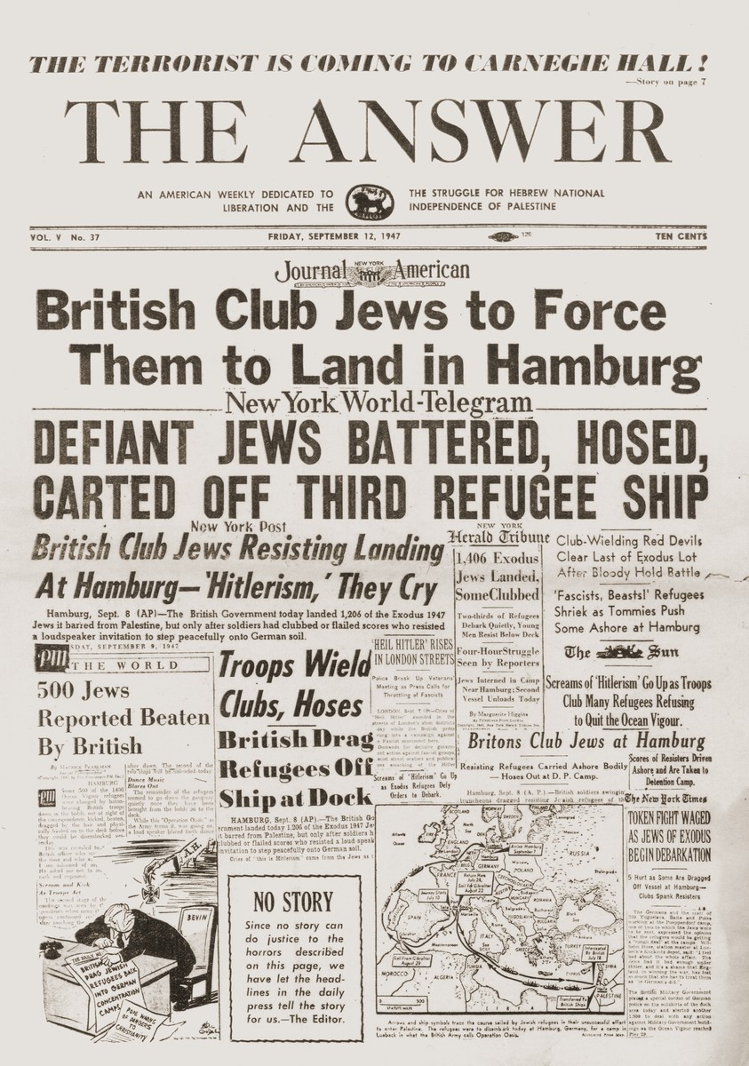 Front page of The Answer of Friday, September 12, 1947
