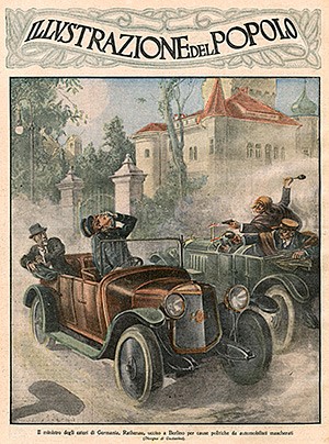 Illustration of the Assassination of Walther Rathenau by Organization Consul
