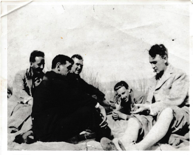 1920 - Hugh Early, S McGoldrick, Robert Briscoe, Sean Lemass and Frank Hugh O’Donnell - A day out at Brittas Bay