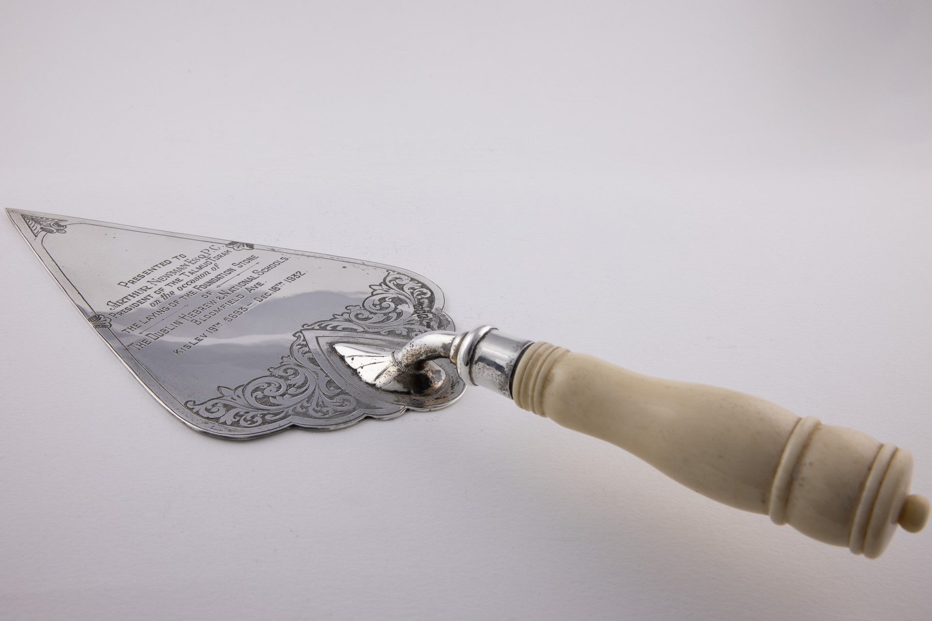 Trowel presented to Arthur Newman