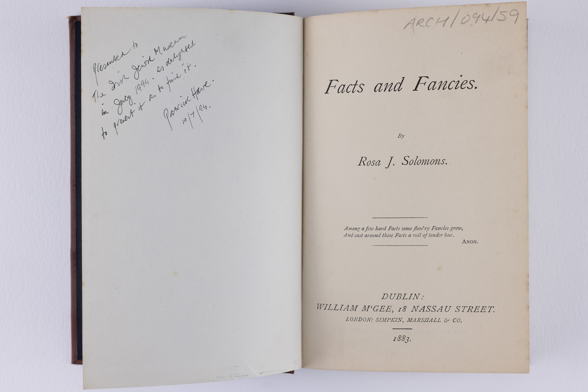 Facts and Fancies - title page - Rosa Solomons