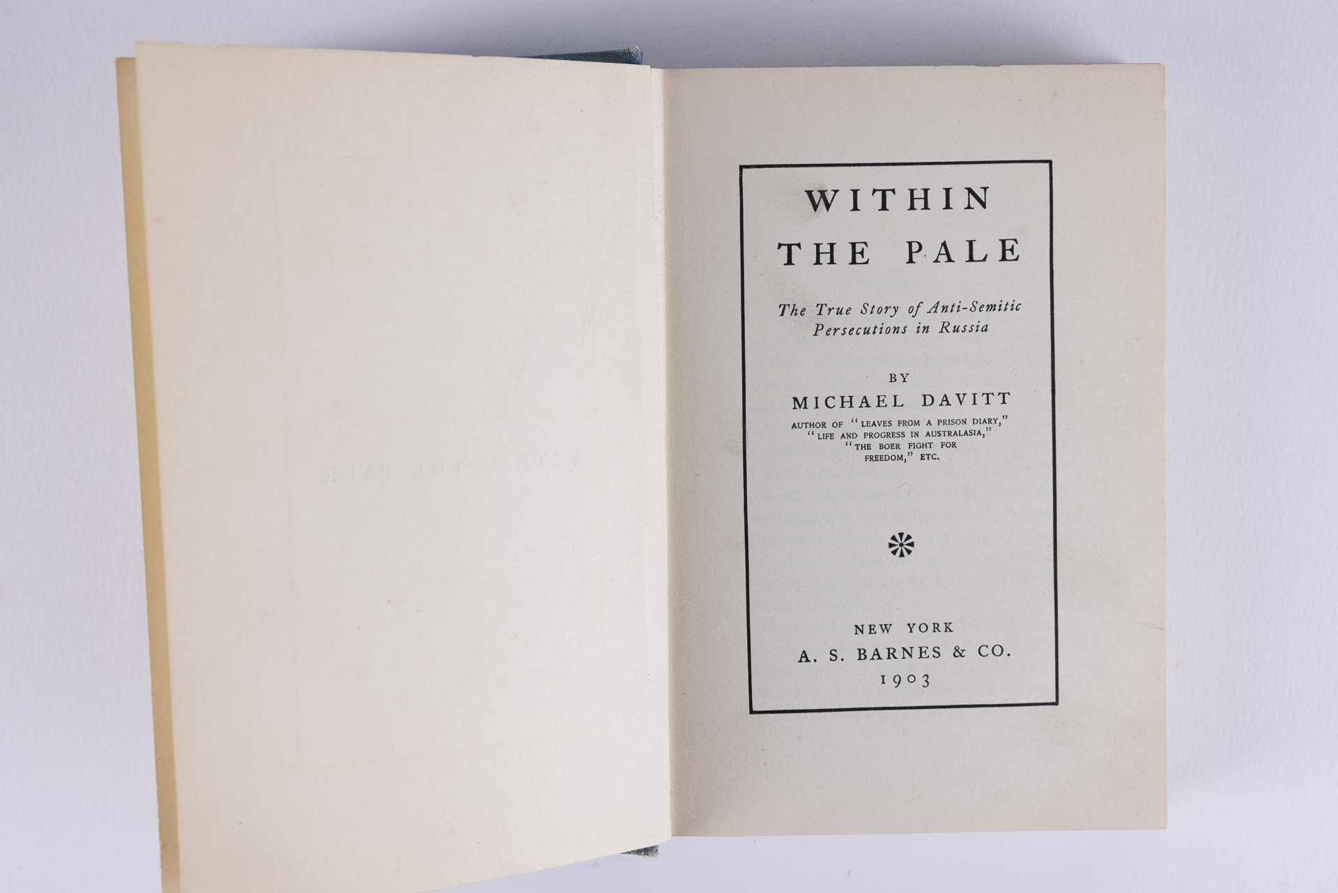 Within The Pale - title page - Michael Davitt