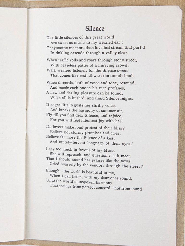 Silence - poem written by Rosa Jane Solomons